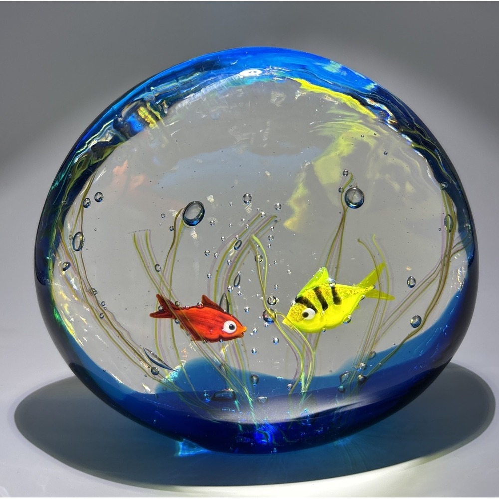 Elio Raffaeli Murano Glass Aquarium Sculpture